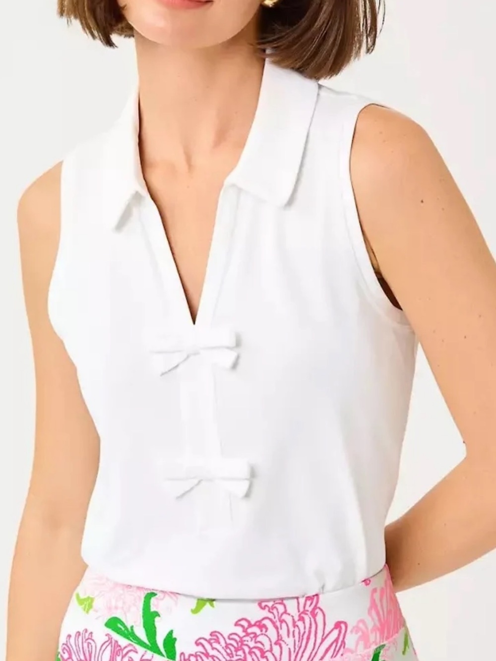 Lilly Pulitzer UPF 50+ Luxletic Frida Sleeveless Bow Polo